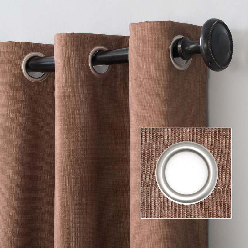 Sun Zero Columbia 2-Pack Thermal Energy Saving 100% Blackout Grommet Curtain Panel Pair, 50" x 84", Cedar - Image 3